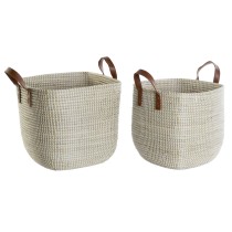 Korb-Set DKD Home Decor natürlich Hellbraun Polyurethan Seegras 38 x 38 x 35 cm 2 Stücke