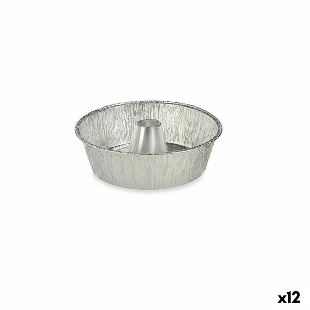 Flan Mould Kinvara 30287C Silver Aluminium 25 x 7,7 x 25 cm Disposable Crème Caramel (12 Units)
