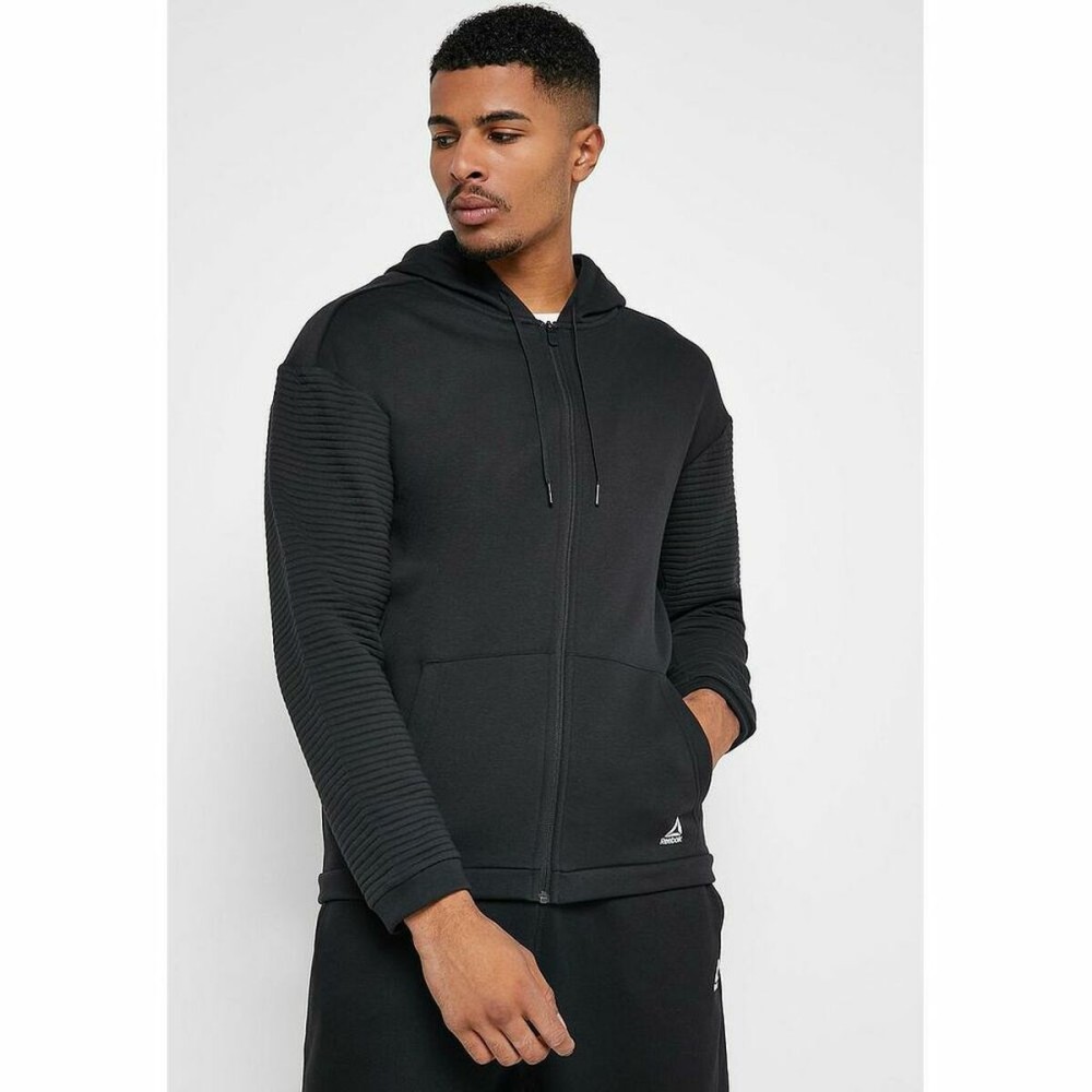 Men’s Zipped Hoodie Reebok WOR FLEECE FZ HOOD EC0900 Black