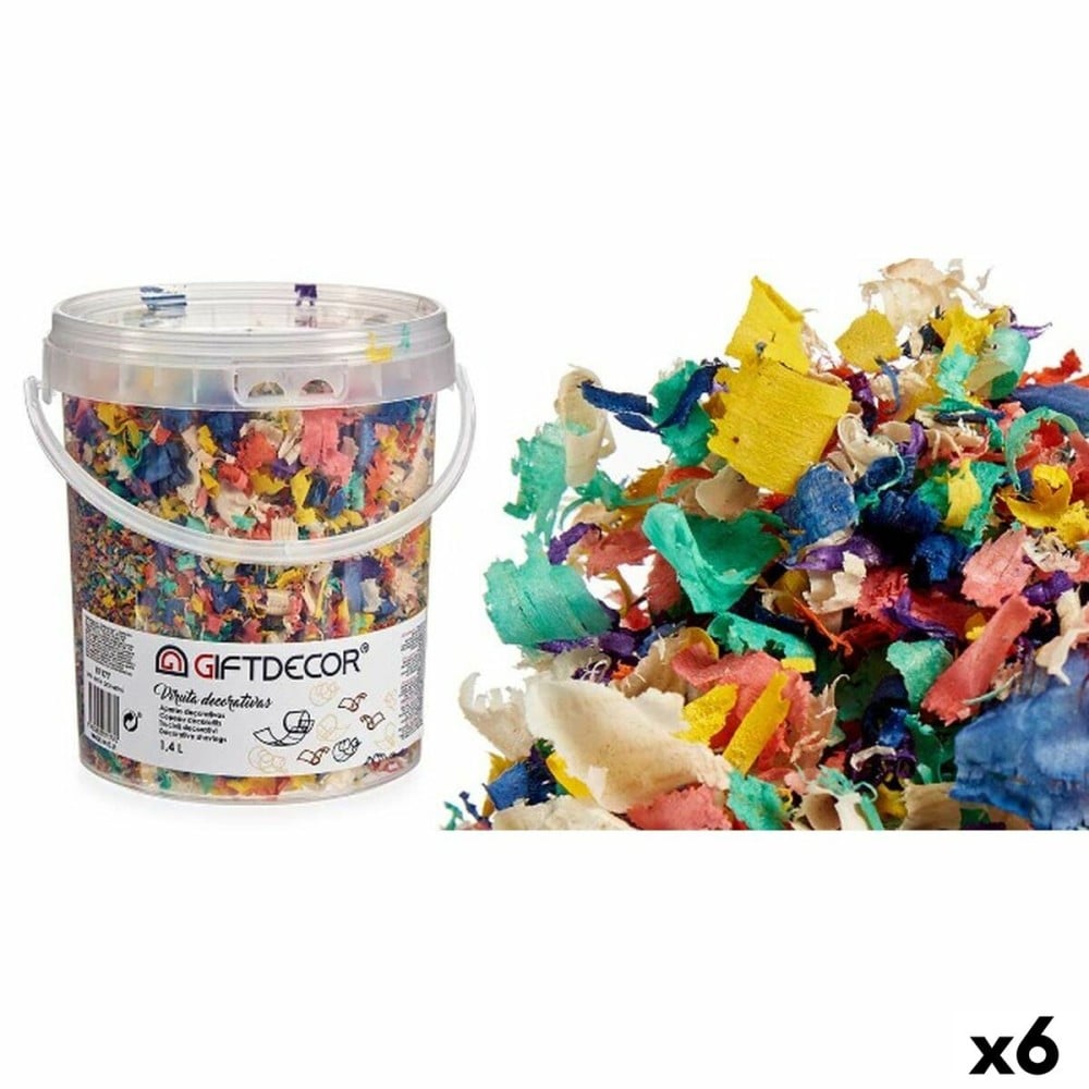 Dekorative Holzspäne Gift Decor VIRUTA-MULTICOLOR Bunt 1,4 L (6 Stück)