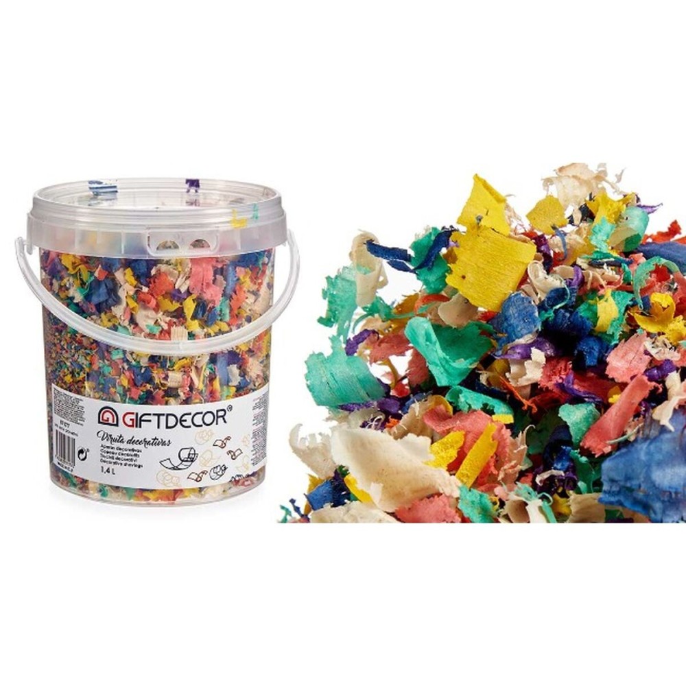 Dekorative Holzspäne Gift Decor VIRUTA-MULTICOLOR Bunt 1,4 L (6 Stück)