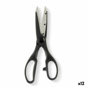Ciseaux de Cuisine Kinvara KN0194 Noir Argenté Acier inoxydable 7,5 x 21 x 1 cm (12 Unités)