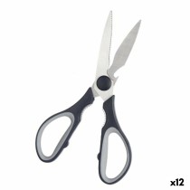 Ciseaux de Cuisine Kinvara KT156088 Noir Argenté Acier inoxydable 8,5 x 21 x 1,5 cm (12 Unités)