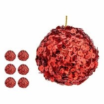 Set of Christmas balls Krist+ 79545 Red Plastic Sequins (8 Units)