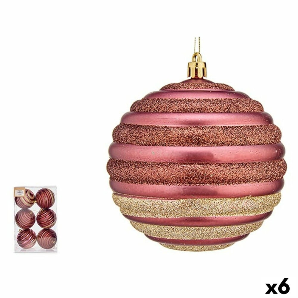 Weihnachtskugeln-Set Krist+ 00872 Rosa Kunststoff Kreise (6 Stück)
