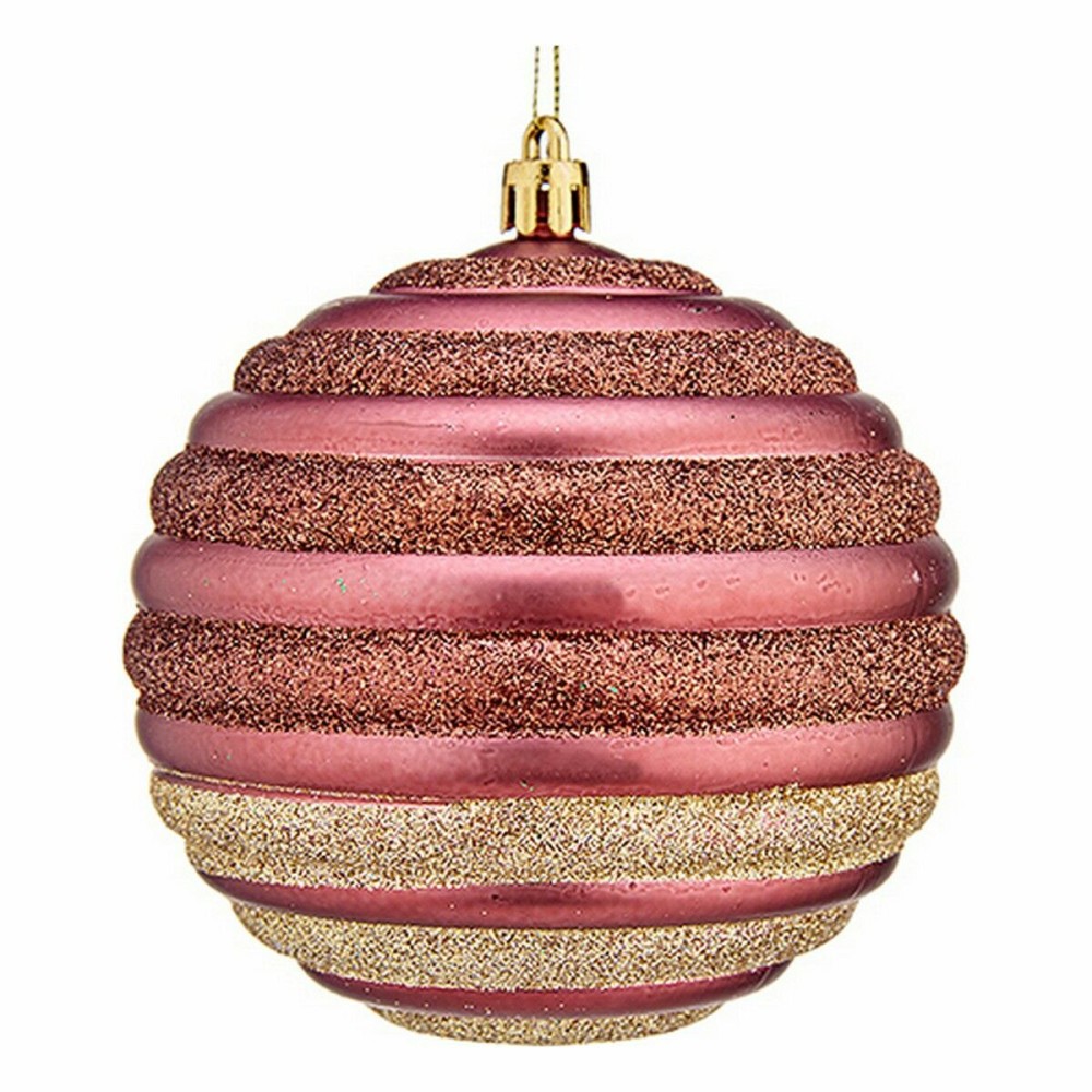 Lot de boules de Noël Krist+ 00872 Rose Plastique Cercles (6 Unités)