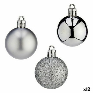 Lot de boules de Noël Krist+ K1912485-4 Argenté Plastique 4 cm (12 Unités)