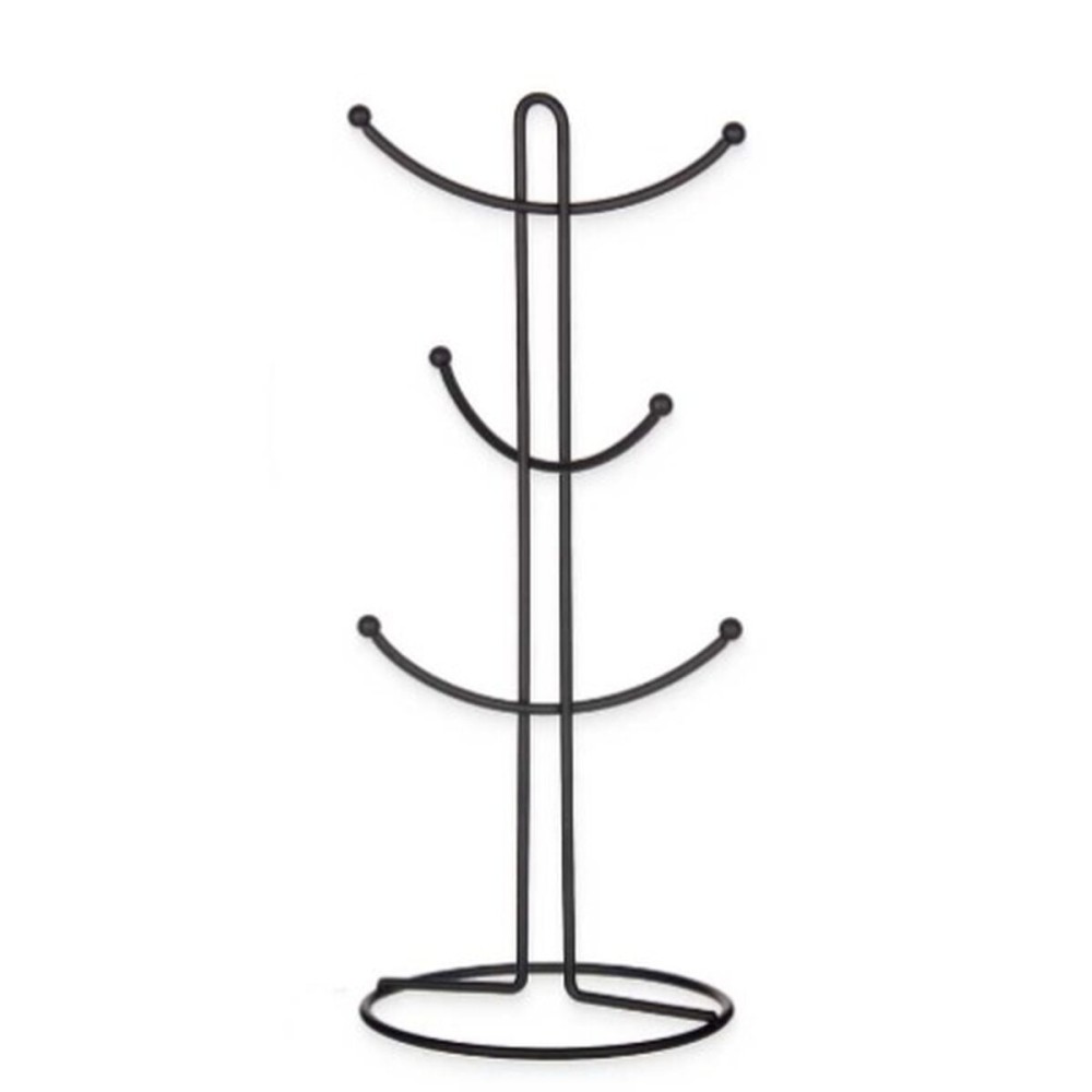 Cup hanger Kinvara CN-W3154-1P Black Metal 16 x 39 x 16 cm (6 Units)