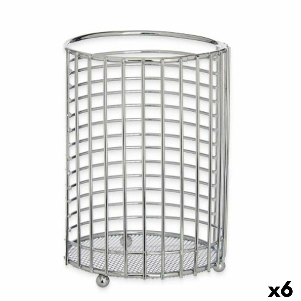 Pot for Kitchen Utensils Kinvara CN-W7728-2 CHROME Metal 12 x 16 x 12 cm (6 Units)