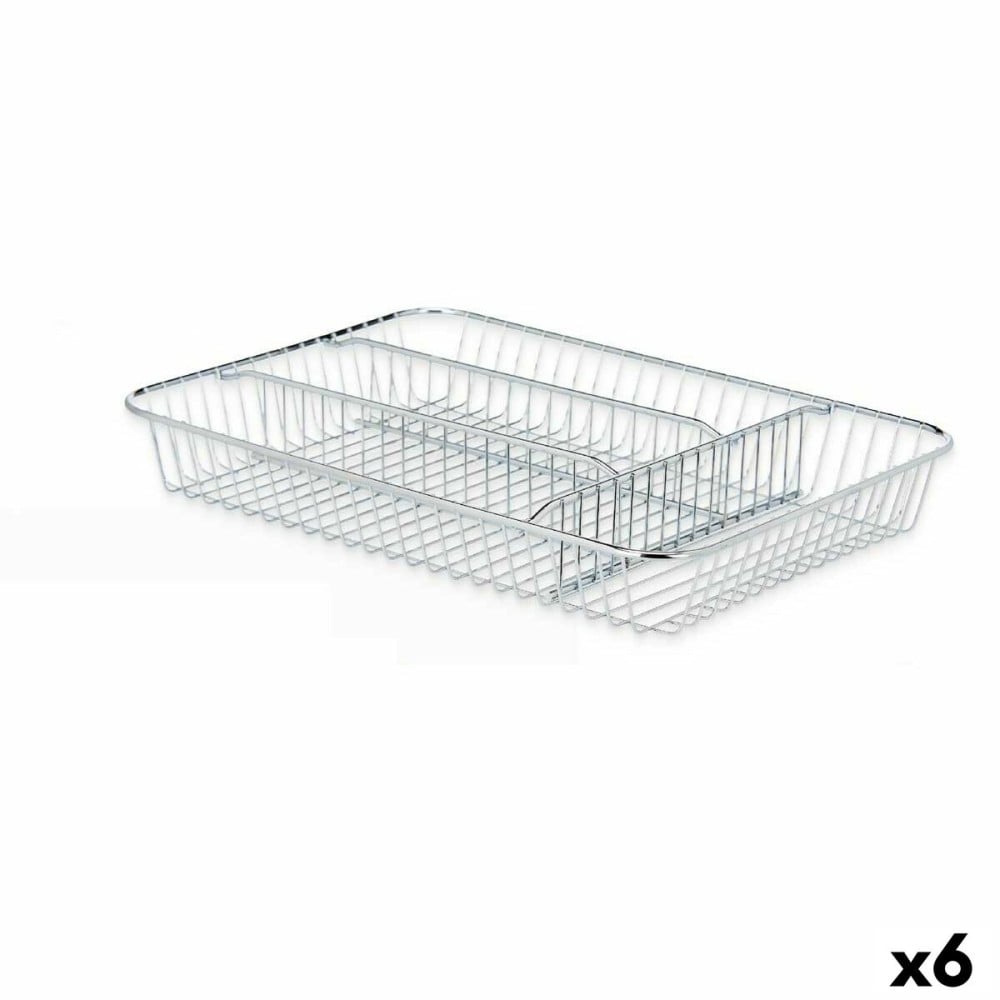 Besteckkasten Kinvara CN-W7267-1 CHROME Silberfarben Silber Metall 26 x 4,5 x 35,5 cm (6 Stück)