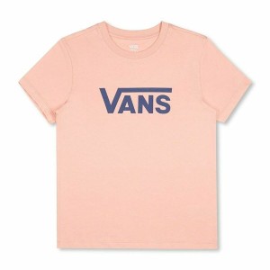 Damen Kurzarm-T-Shirt Vans Drop V SS Crew-B W Peach Lachsfarben