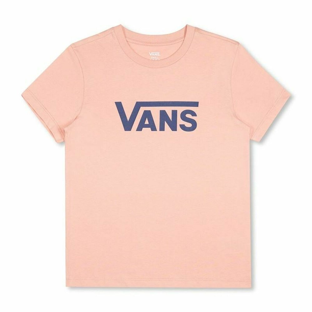 Women’s Short Sleeve T-Shirt Vans Drop V SS Crew-B W Peach Salmon