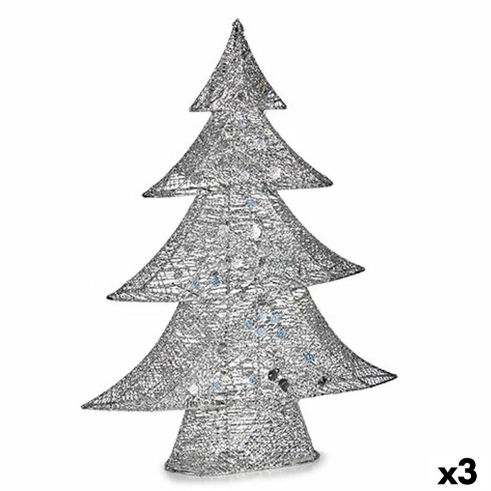 Weihnachtsbaum Krist+ 00126 Silberfarben Silber Metall Weihnachtsbaum 12 x 59,5 x 48,5 cm (3 Stück)