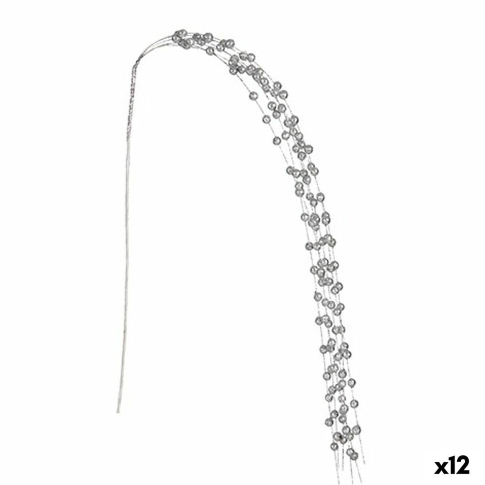 Zweig Krist+ Silberfarben Bälle 140 cm (12 Stück)