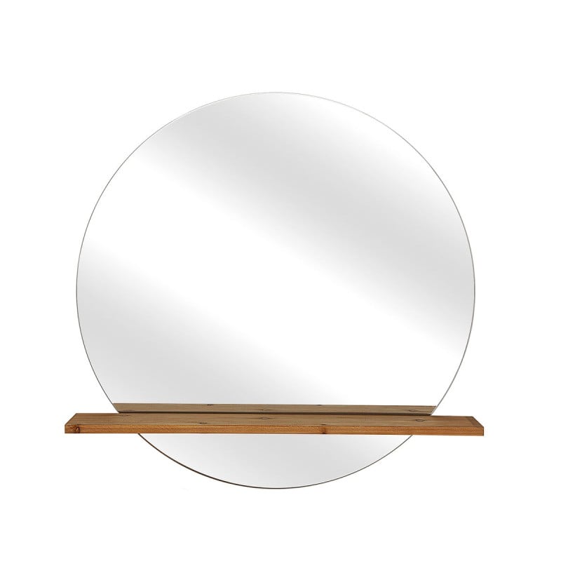 Wall mirror Romimex Natural Wood 80 x 80 x 12 cm Circular