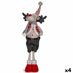 Weihnachts-Rentier Krist+ FG09-PX21383A Rot Grau Weihnachts-Rentier 13 x 65 x 18 cm (4 Stück)