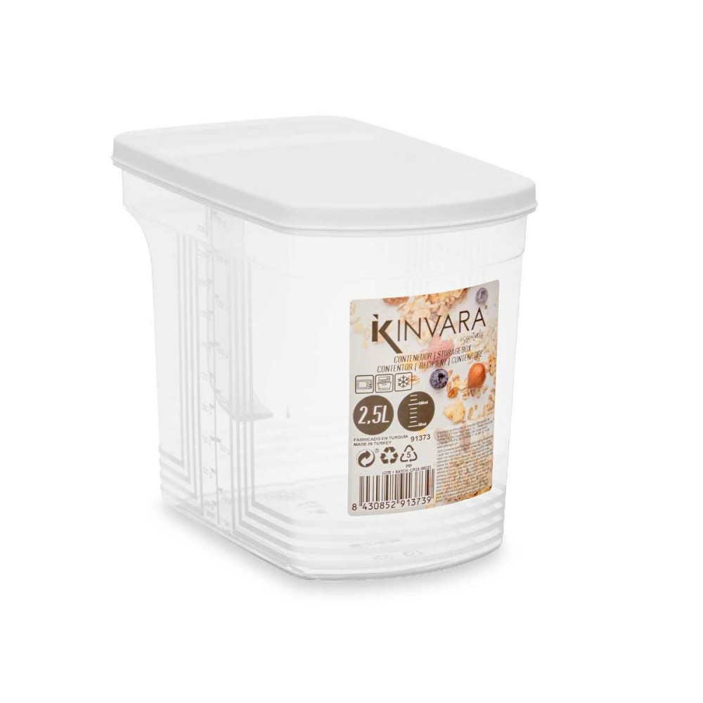 Lebensmittelbehälter Kinvara 02 1507 Grau Durchsichtig 2,5 L 20,5 x 17 x 13 cm (24 Stück)