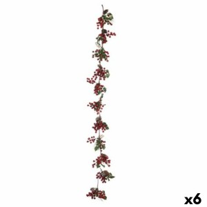 Weihnachtsgirlande Krist+ B9M-1007B grün Kunststoff Rote Früchte 15 x 7,5 x 156 cm Zweig (6 Stück)