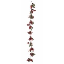 Christmas garland Krist+ B9M-1007B Green Plastic Red fruits 15 x 7,5 x 156 cm Branch (6 Units)