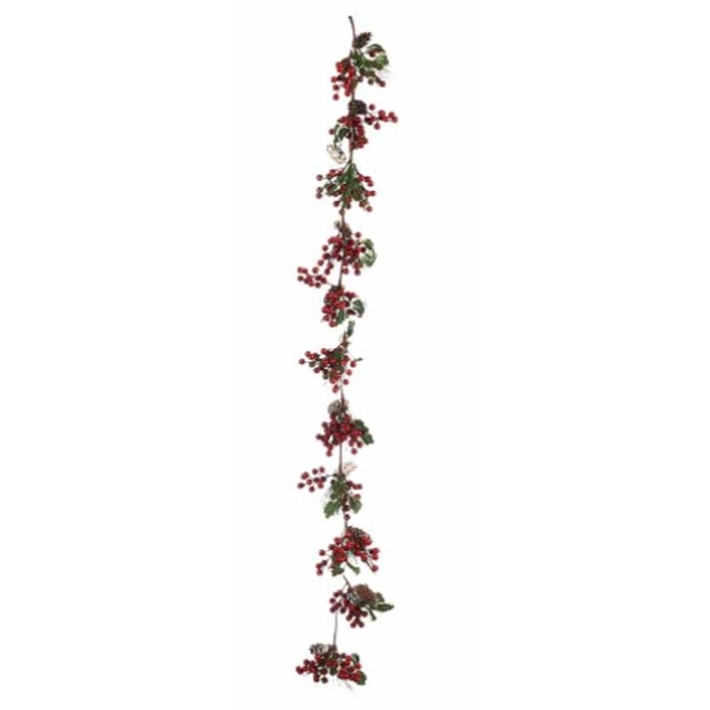 Weihnachtsgirlande Krist+ B9M-1007B grün Kunststoff Rote Früchte 15 x 7,5 x 156 cm Zweig (6 Stück)