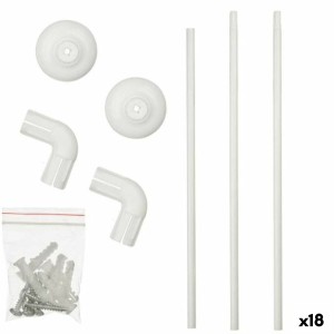 Duschstange Berilo B0769 Weiß Aluminium 90 x 90 cm Duschvorhang (18 Stück)