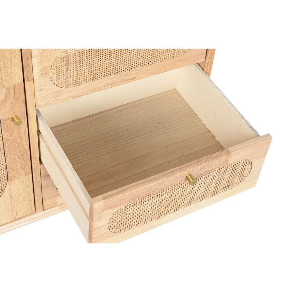 Sideboard DKD Home Decor Natural Metal Rattan Rubber wood 73,5 x 35 x 78 cm