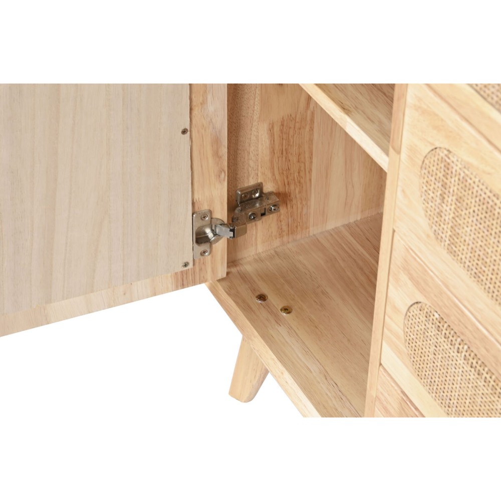 Sideboard DKD Home Decor Natural Metal Rattan Rubber wood 73,5 x 35 x 78 cm