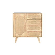 Sideboard DKD Home Decor Natural Metal Rattan Rubber wood 73,5 x 35 x 78 cm