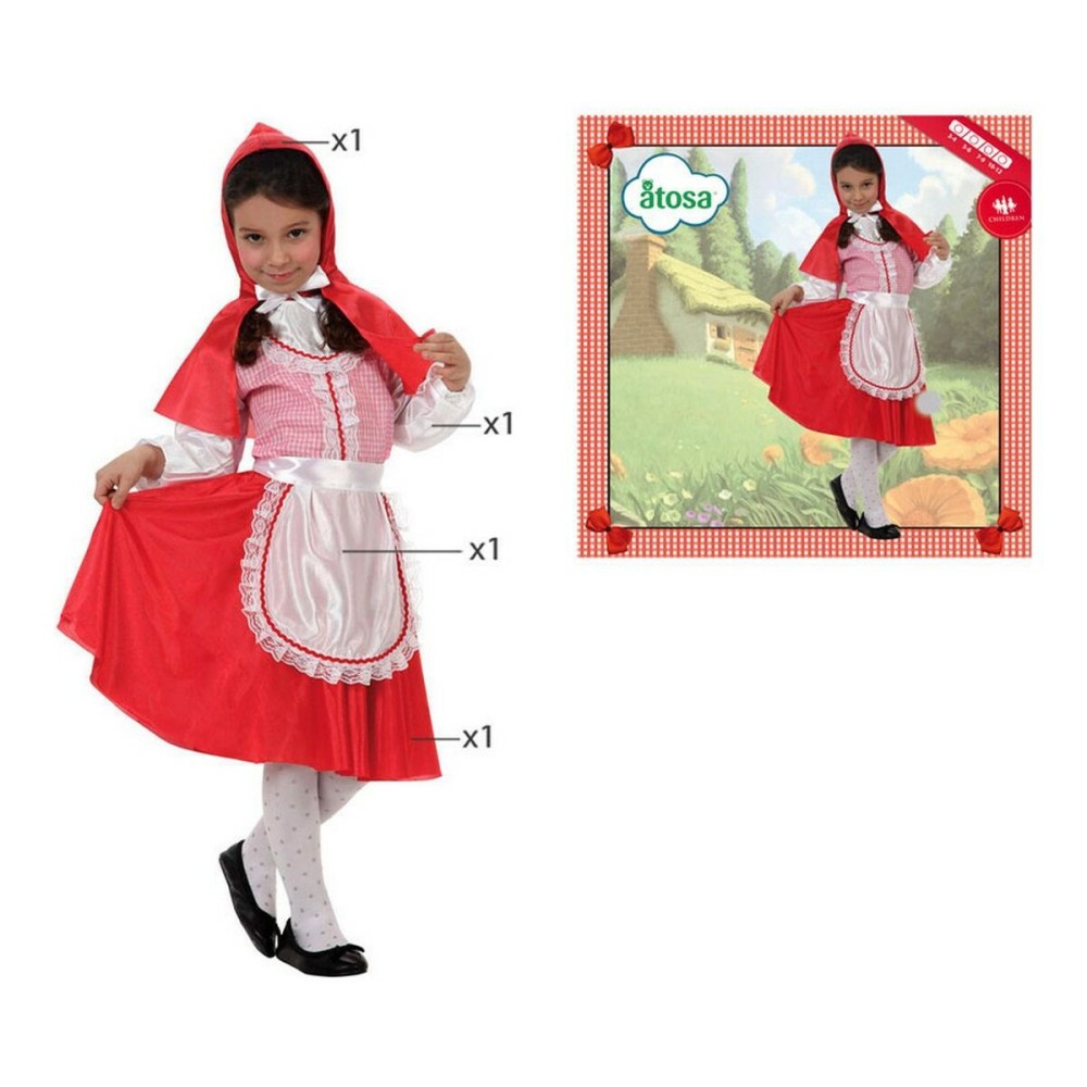 Déguisement pour Enfants C3220 Rouge Chaperon Rouge Fantaisie 5-6 Ans (4 Pièces)