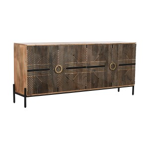 Anrichte Home ESPRIT Schwarz Gold natürlich Holz 180 x 40 x 80 cm