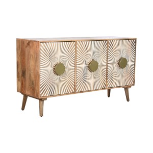 Anrichte Home ESPRIT Weiß Gold natürlich Holz 145 x 45 x 80 cm