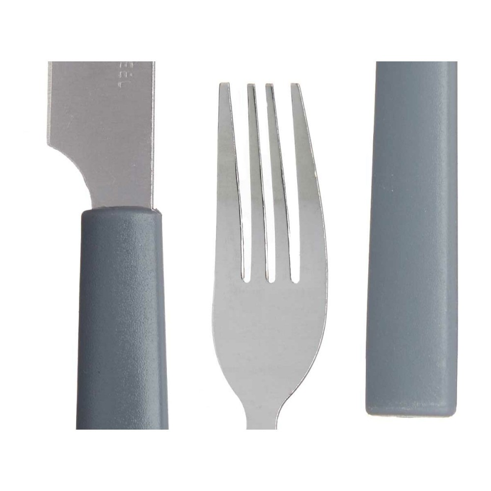 Besteck-Set Grau Silberfarben Edelstahl Kunststoff (6 Stück)