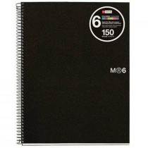 Ringbuch der Ringe Miquelrius Schwarz A5 150 Blatt (5 Stück)