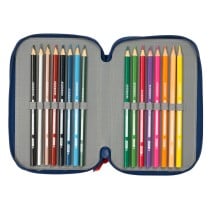 Trousse Scolaire avec Accessoires Super Mario Trick Rouge Bleu foncé 12,5 x 19,5 x 5,5 cm 37 Pièces
