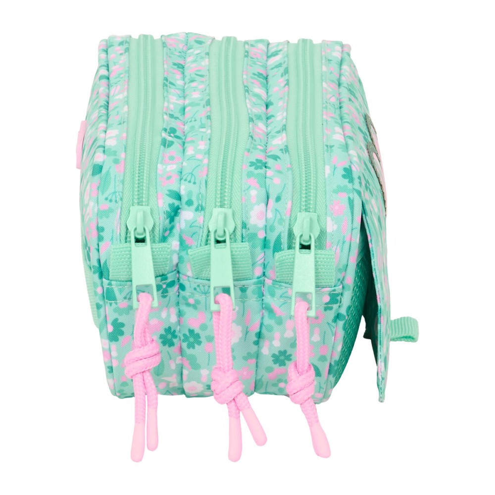 Trousse Fourre-Tout Triple Safta Cuore Menthe 21,5 x 10 x 8 cm