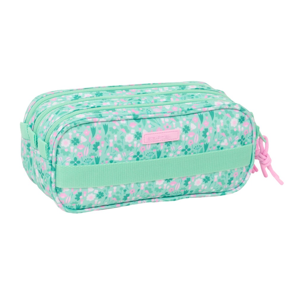 Trousse Fourre-Tout Triple Safta Cuore Menthe 21,5 x 10 x 8 cm