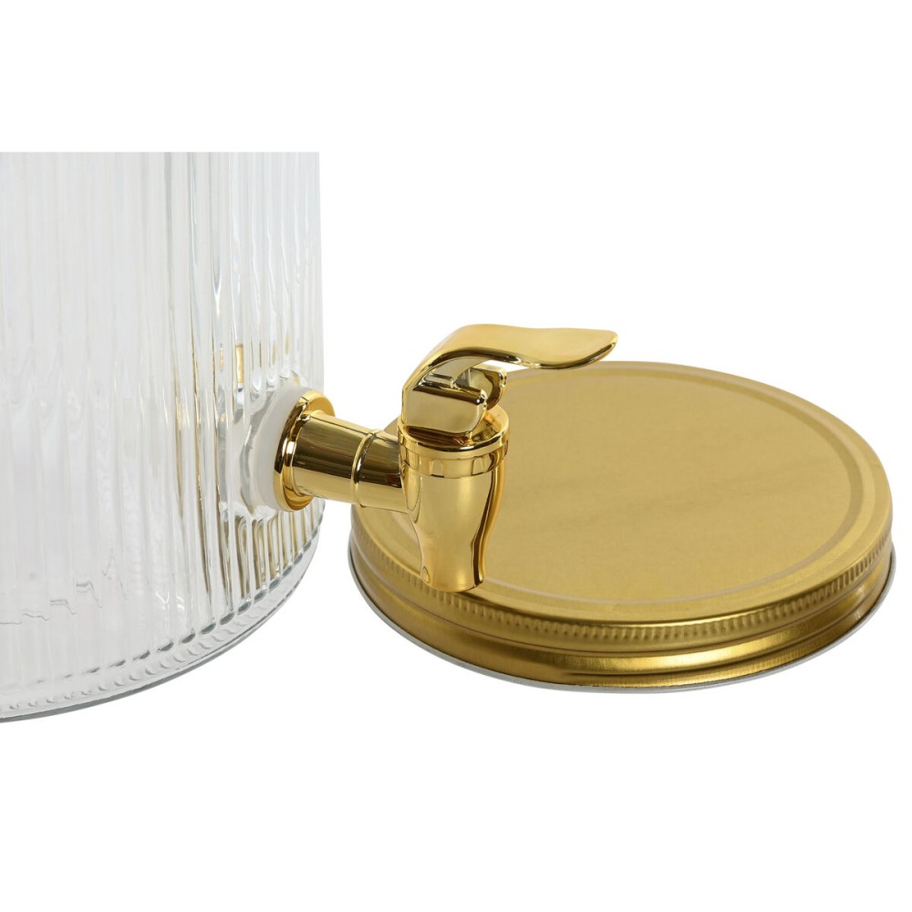 Distributeur d'eau Home ESPRIT Doré Métal Verre 5,5 L 18 x 23,5 x 30 cm
