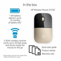Schnurlose Mouse HP X7Q43AA Gold 1200 DPI