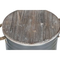 Decorative canister Home ESPRIT Yellow Green Grey Dark brown Metal Paolownia wood Vintage 38 x 38 x 48 cm (3 Units)