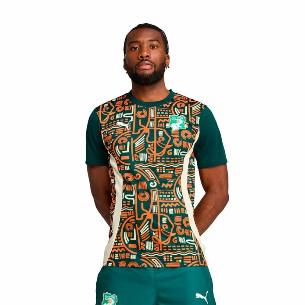 Men's Short-sleeved Football Shirt Puma Cote d'Ivore Prematch Ss Green