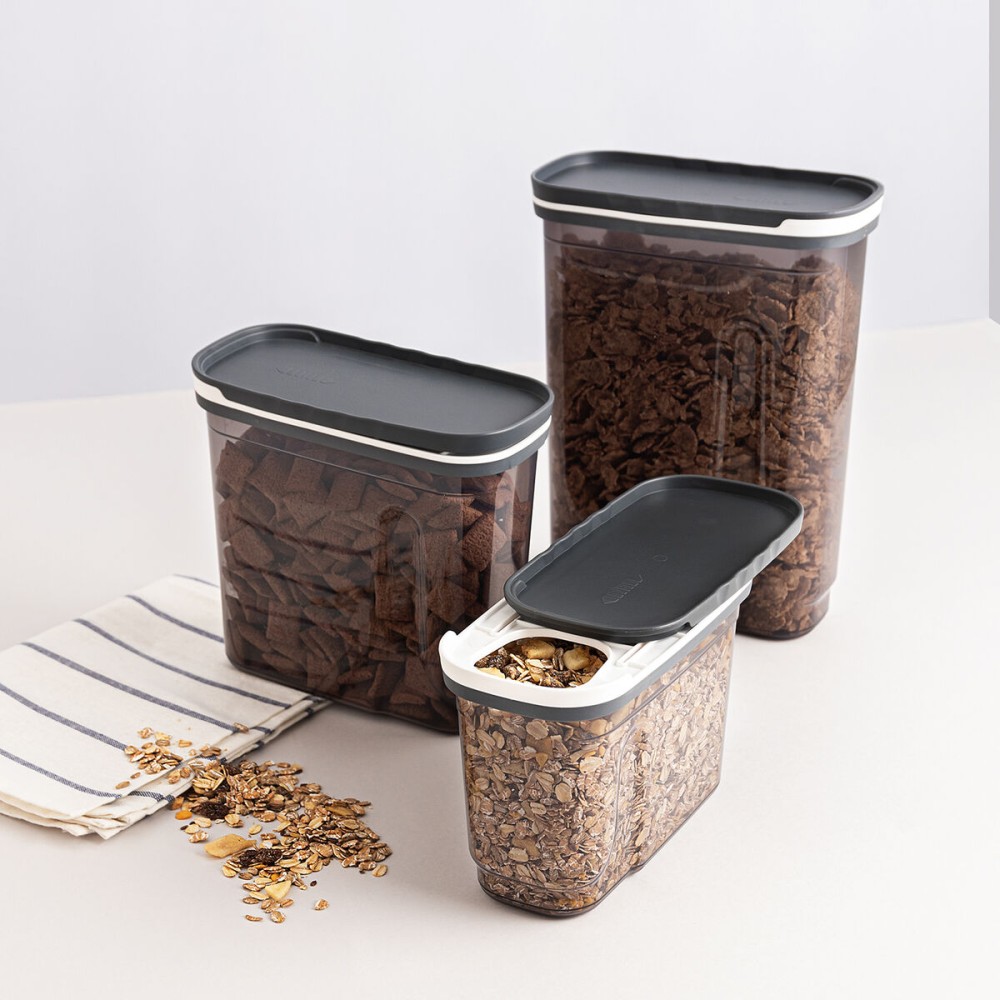 Récipient de Conservation des Aliments Quid City Gris 2,7 L Avec couvercle Distributeur (12 Unités)