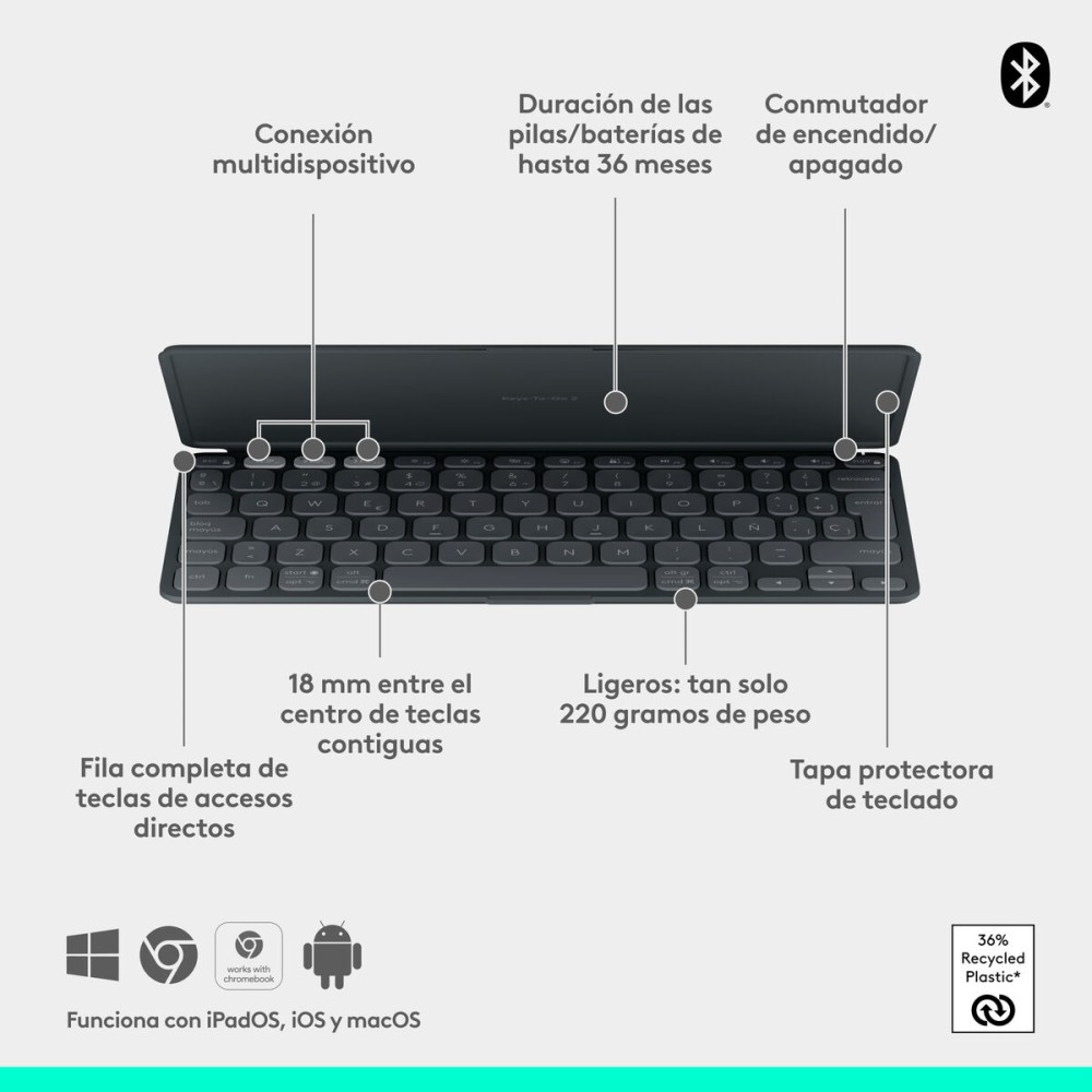 Keyboard Logitech 920-012973 Graphite Spanish QWERTY