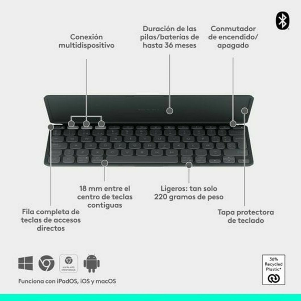 Keyboard Logitech 920-012973 Graphite Spanish QWERTY