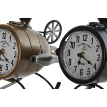 Horloge de table Home ESPRIT Noir Doré Loft Hélicoptère (2 Unités)