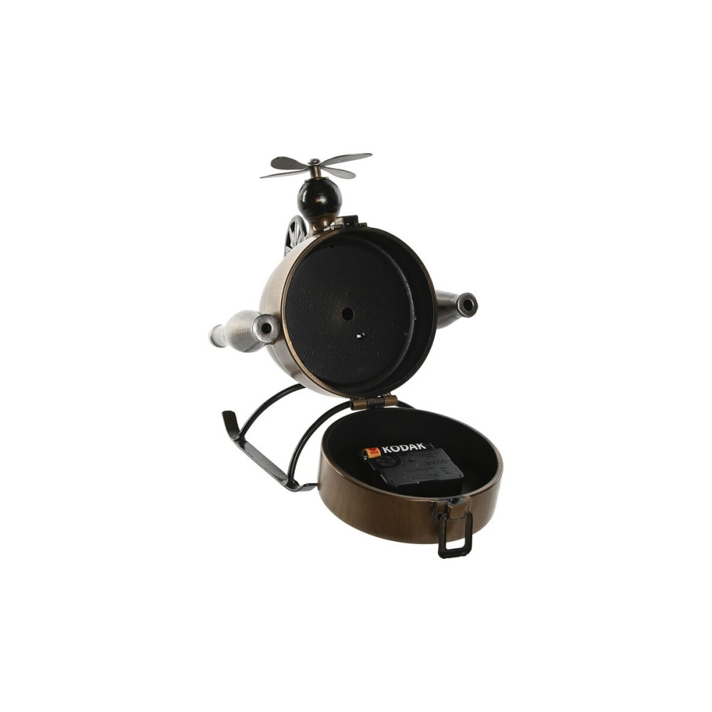 Horloge de table Home ESPRIT Noir Doré Loft Hélicoptère (2 Unités)