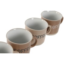 Ensemble de tasses à café Home ESPRIT Marron Grès 180 ml