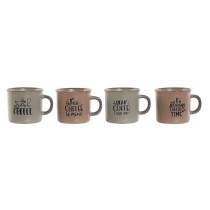 Ensemble de tasses à café Home ESPRIT Bleu Rose Grès 180 ml