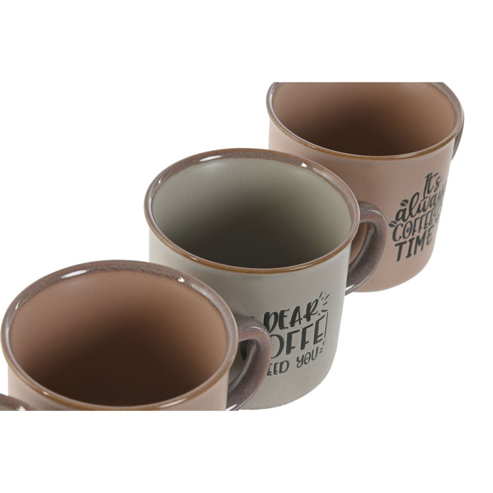 Ensemble de tasses à café Home ESPRIT Bleu Rose Grès 180 ml