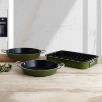 Plat à gratin Quid Naturalia Vert Métal 42 x 30,5 x 6,3 cm Grille