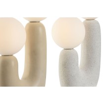 Tischlampe Home ESPRIT Weiß Beige aus Keramik Kristall 220 V 20 x 11 x 31 cm (2 Stück)